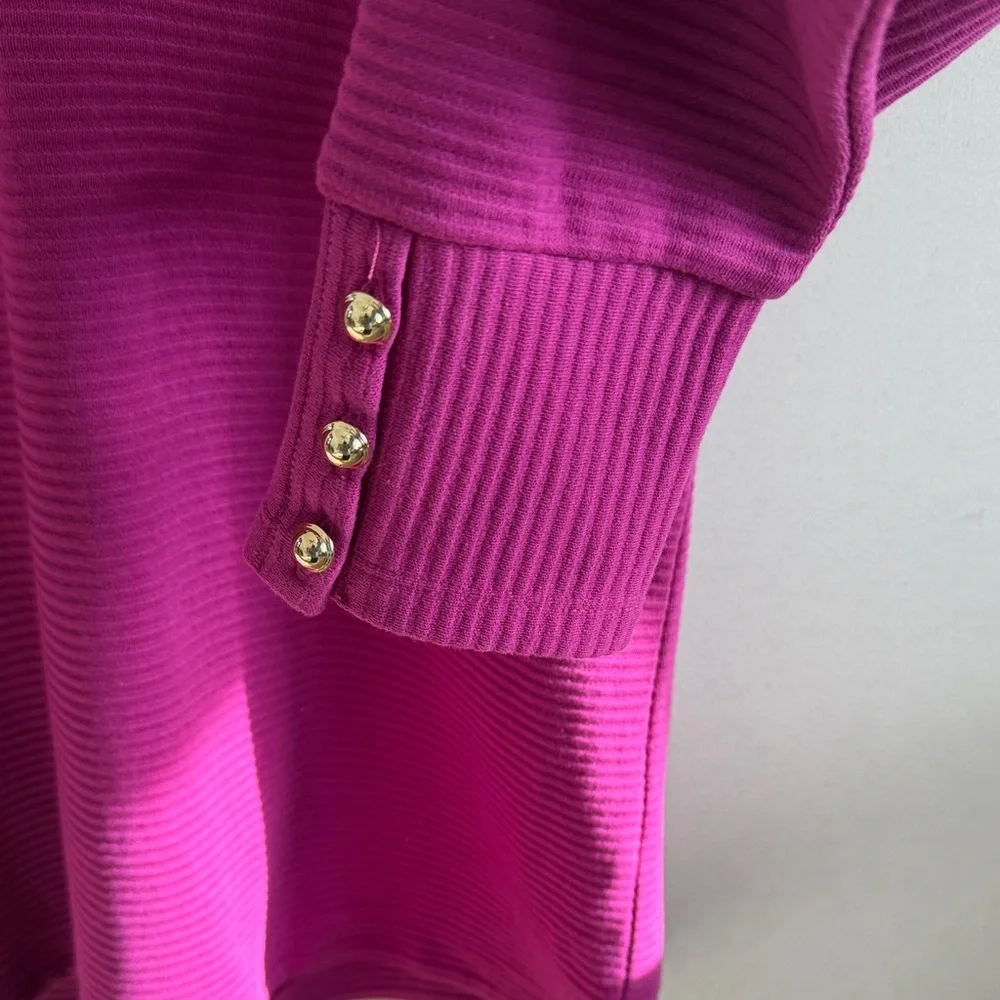 Talbots Fuchsia Ribbed Blouse - Picture 4 of 6
